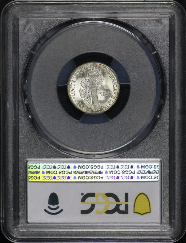 Reverse of this 1917-D Mercury Dime PCGS MS-63 FB