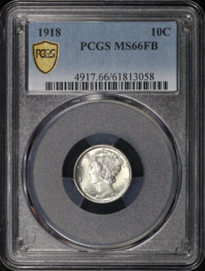 Obverse of this 1918 Mercury Dime PCGS MS-66 FB