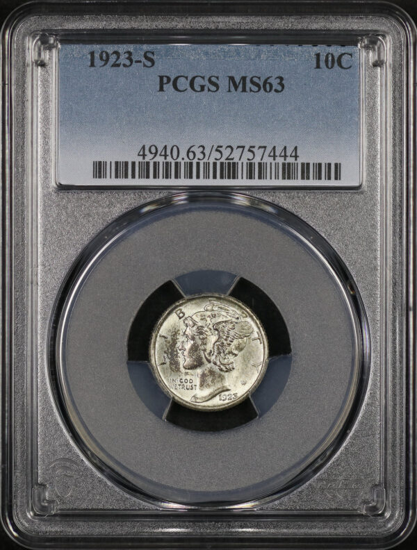 Obverse of this 1923-S Mercury Dime PCGS MS-63