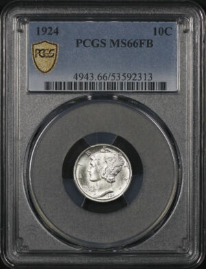 Obverse of this 1924 Mercury Dime PCGS MS-66 FB