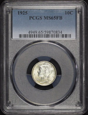 Obverse of this 1925 Mercury Dime PCGS MS-65 FB