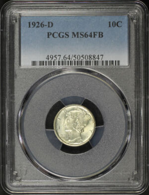 Obverse of this 1926-D Mercury Dime PCGS MS-64