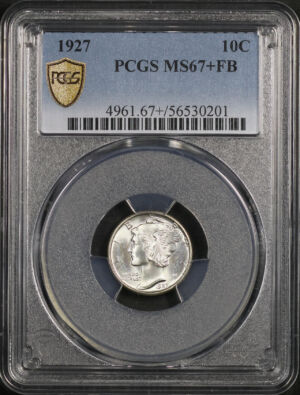 Obverse of this 1927 Mercury Dime PCGS MS-67+ FB