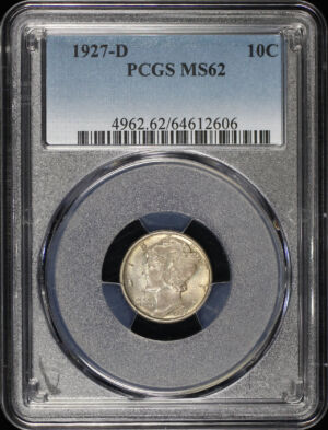 Obverse of this 1927-D Mercury Dime PCGS MS-62