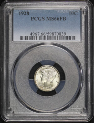 Obverse of this 1928 Mercury Dime PCGS MS-66 FB