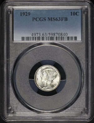 Obverse of this 1929 Mercury Dime PCGS MS-63 FB