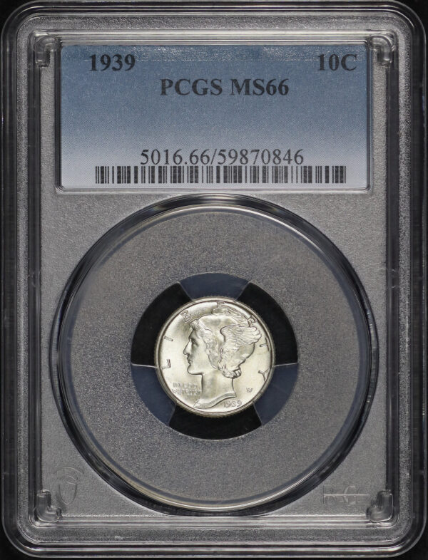 Obverse of this 1939 Mercury Dime PCGS MS-66