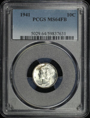 Obverse of this 1941 Mercury Dime PCGS MS-64 FB