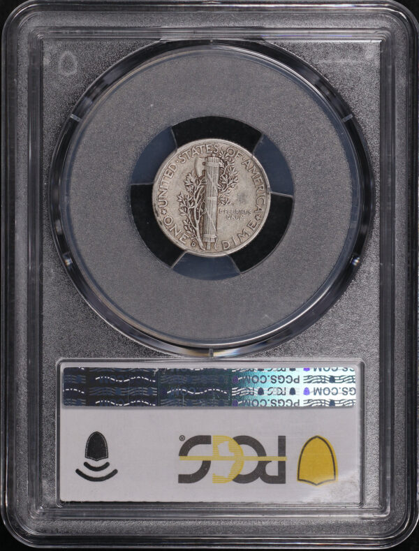 Reverse of this 1942-D/1 Mercury Dime PCGS XF-40