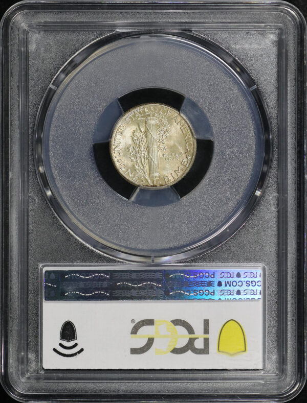 Reverse of this 1942-D/1 Mercury Dime PCGS MS-64 FB