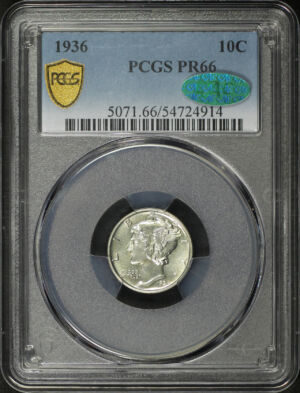 Obverse of this 1936 Mercury Dime PCGS PR-66 CAC