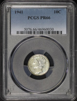 Obverse of this 1941 Mercury Dime PCGS PR-66