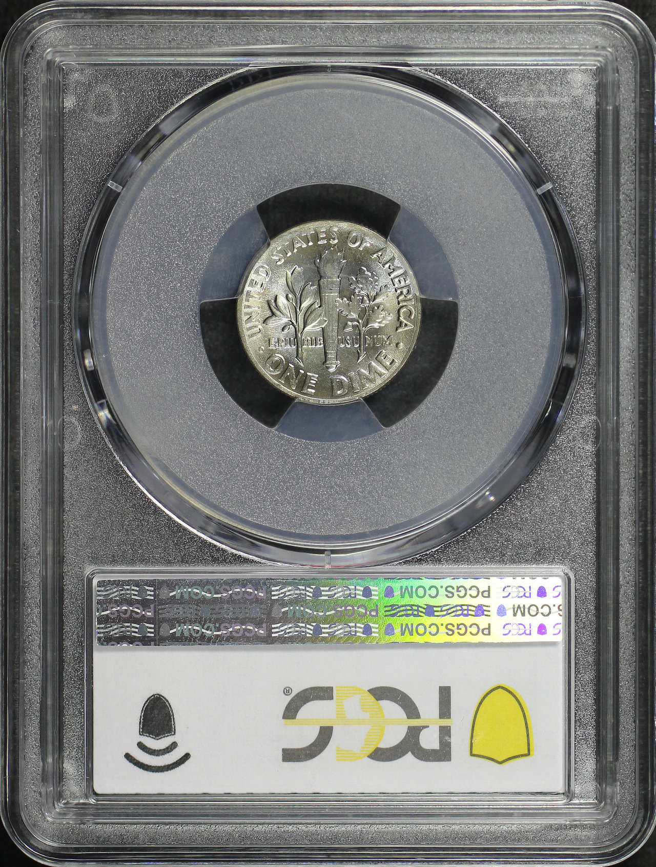 Reverse of this 1965 Roosevelt Dime PCGS MS-65