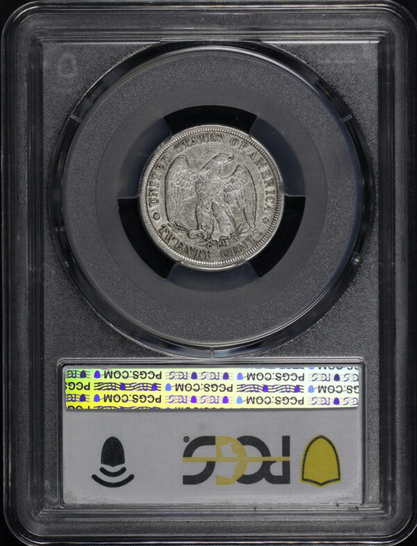 Reverse of this 1875-CC Twenty Cent PCGS VF-30