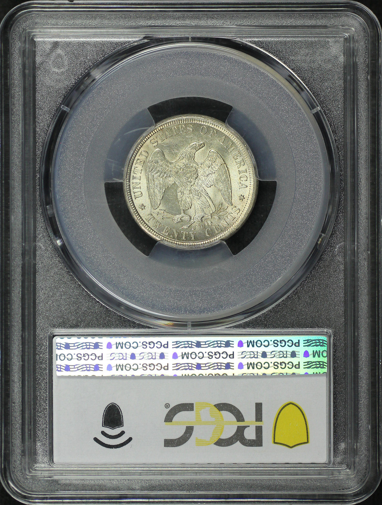 Reverse of this 1875-CC Twenty Cent PCGS MS-63