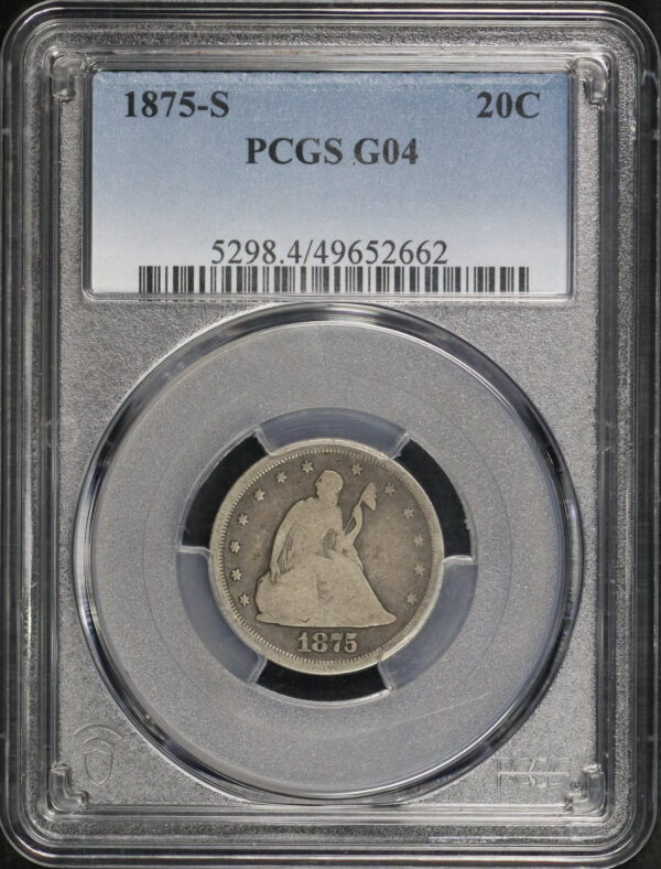 Obverse of this 1875-S Twenty Cent PCGS G-04