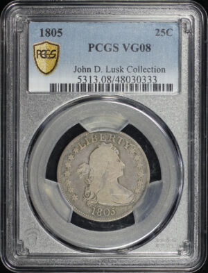 Obverse of this 1805 Draped Bust Quarter PCGS VG-08