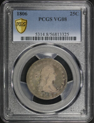 Obverse of this 1806 Draped Bust Quarter PCGS VG-08