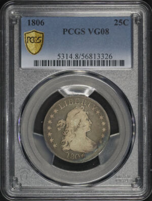 Obverse of this 1806 Draped Bust Quarter PCGS VG-08