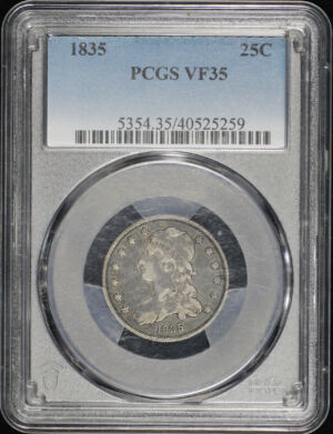 Obverse of this 1835 Capped Bust Quarter PCGS VF-35