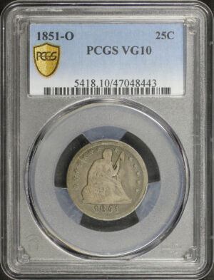 Obverse of this 1851-O Liberty Seated Quarter PCGS VG-10