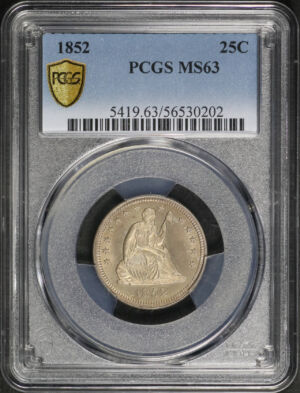 Obverse of this 1852 Liberty Seated Quarter PCGS MS-63