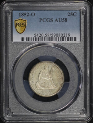 Obverse of this 1852-O Liberty Seated Quarter PCGS AU-58