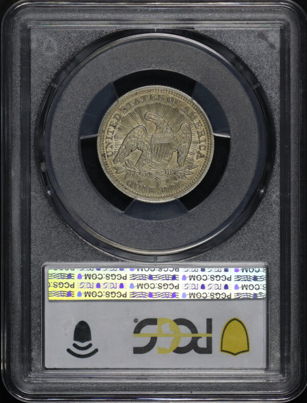 Reverse of this 1853 Liberty Seated Quarter Arrows and Rays PCGS AU-50