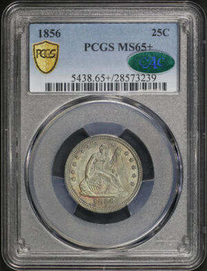 Obverse of this 1856 Liberty Seated Quarter PCGS MS-65+ CAC