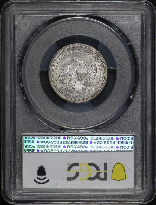 Reverse of this 1859 Liberty Seated Quarter PCGS AU-55