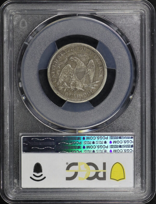 Reverse of this 1870-CC Liberty Seated Quarter PCGS VF-30