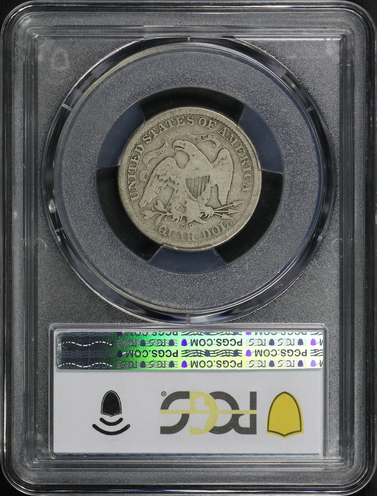 Reverse of this 1872-CC Liberty Seated Quarter PCGS VG-10
