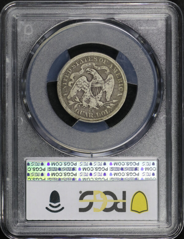 Reverse of this 1876-CC Liberty Seated Quarter PCGS VG-10