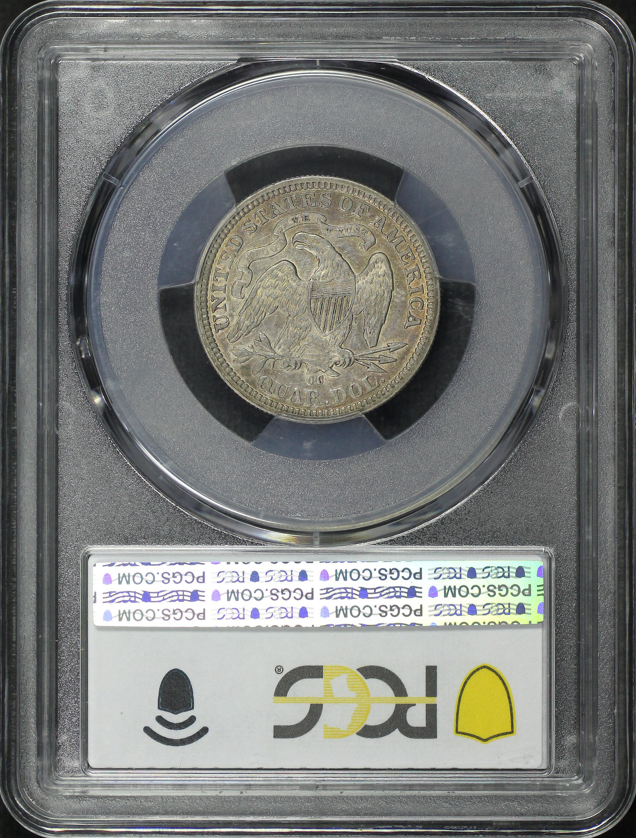 Reverse of this 1876-CC Liberty Seated Quarter PCGS AU-50