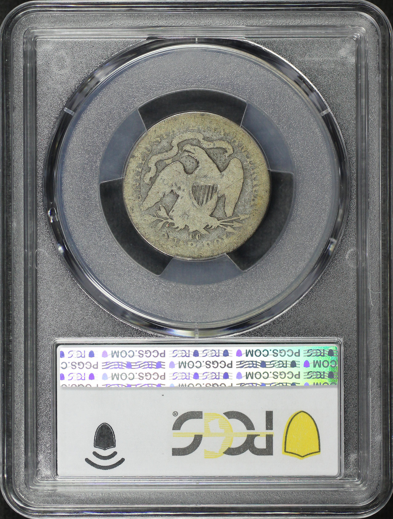 Reverse of this 1877-CC Liberty Seated Quarter PCGS AG-03