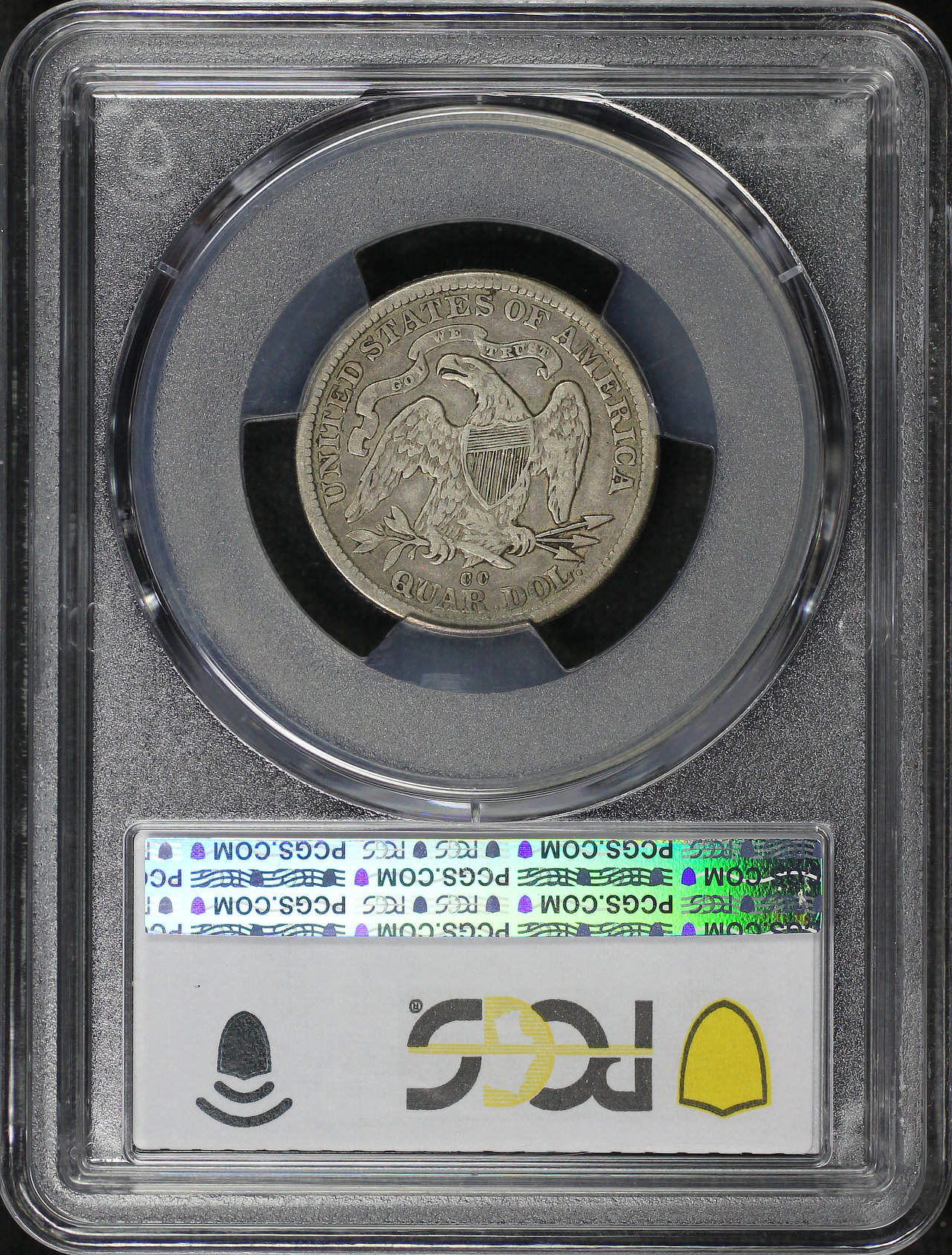 Reverse of this 1877-CC Liberty Seated Quarter PCGS VF-30