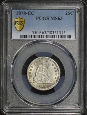 Obverse of this 1878-CC Liberty Seated Quarter PCGS MS-63