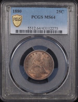 Obverse of this 1880 Liberty Seated Quarter PCGS MS-64