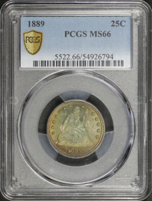 Obverse of this 1889 Liberty Seated Quarter PCGS MS-66