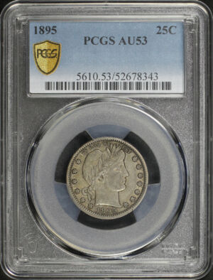 Obverse of this 1895 Barber Quarter PCGS AU-53