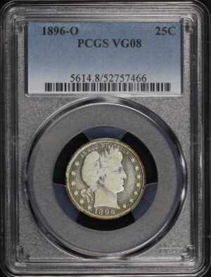 Obverse of this 1896-O Barber Quarter PCGS VG-08