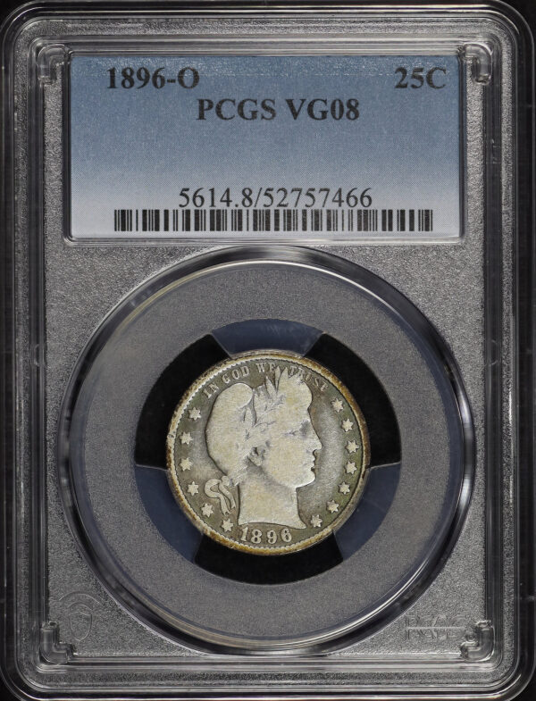 Obverse of this 1896-O Barber Quarter PCGS VG-08