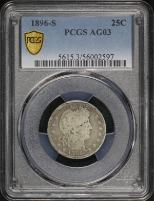 Obverse of this 1896-S Barber Quarter PCGS AG-03