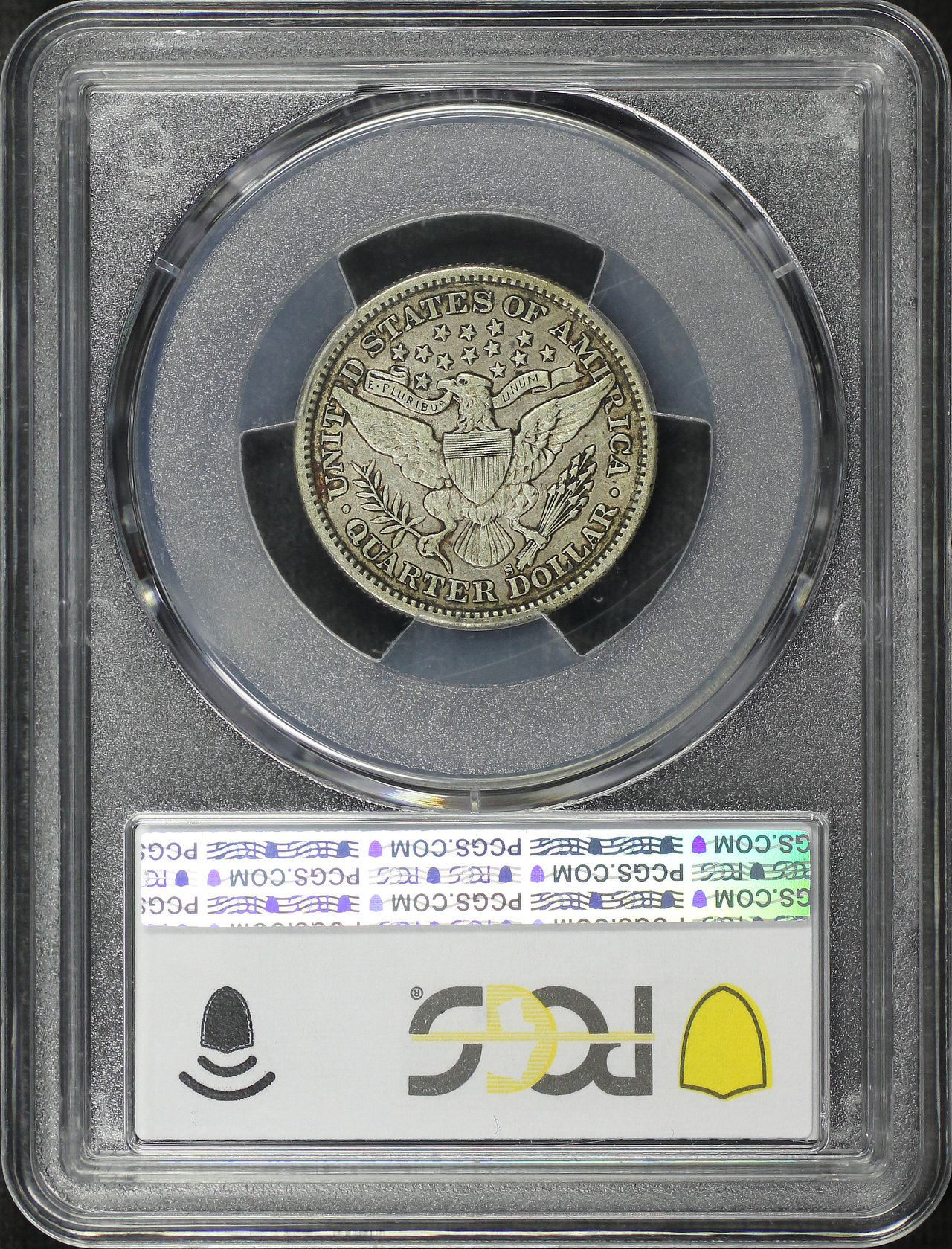 Reverse of this 1897-S Barber Quarter PCGS VF-35