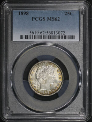 Obverse of this 1898 Barber Quarter PCGS MS-62