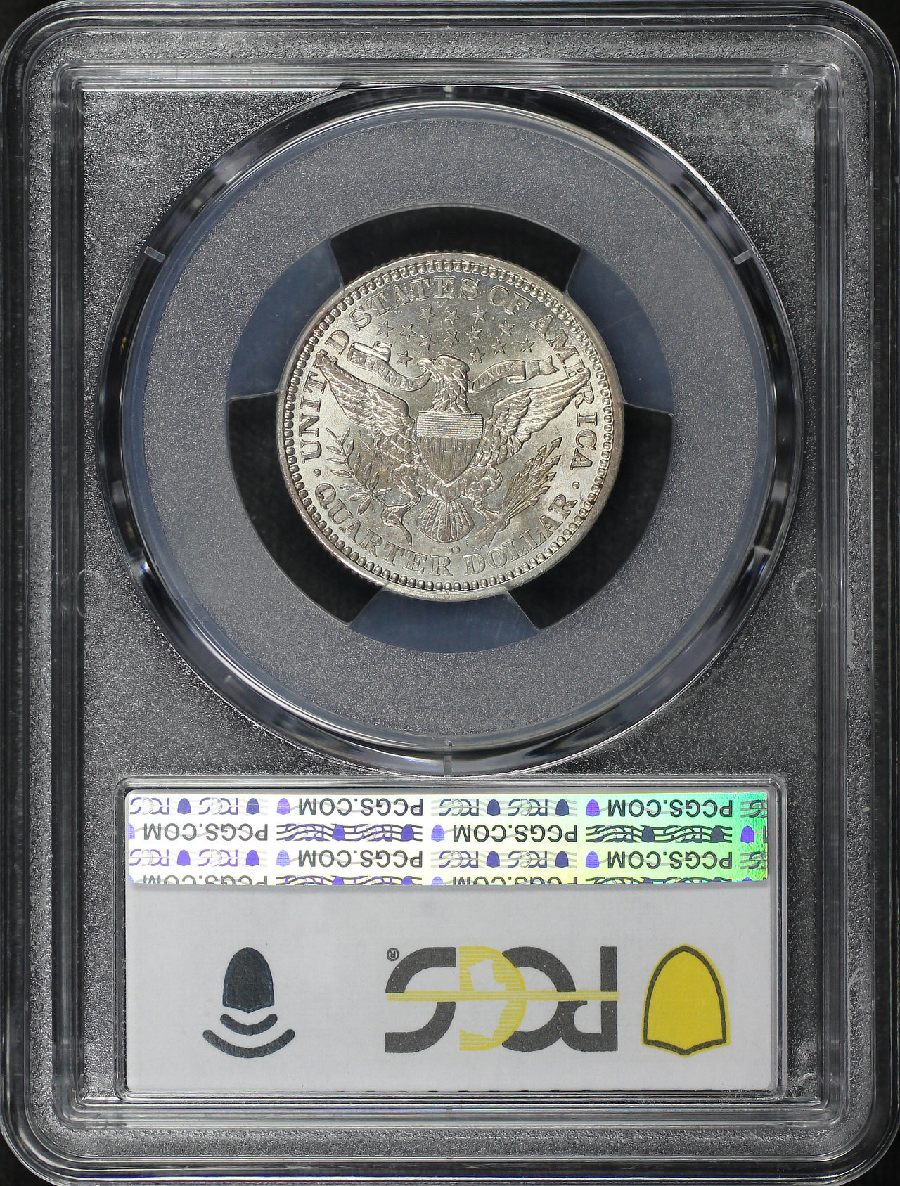 Reverse of this 1909-D Barber Quarter PCGS AU-58