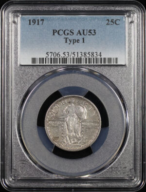 Obverse of this 1917 Standing Liberty Quarter Type 1 PCGS AU-53