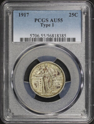 Obverse of this 1917 Standing Liberty Quarter Type 1 PCGS AU-55
