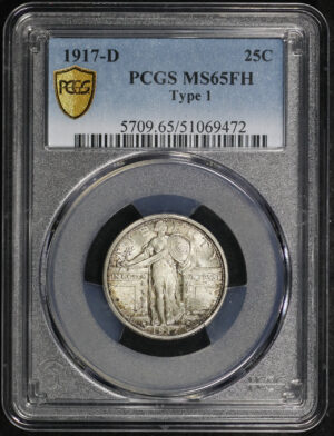 Obverse of this 1917-D Standing Liberty Quarter Type 1 PCGS MS-65 FH