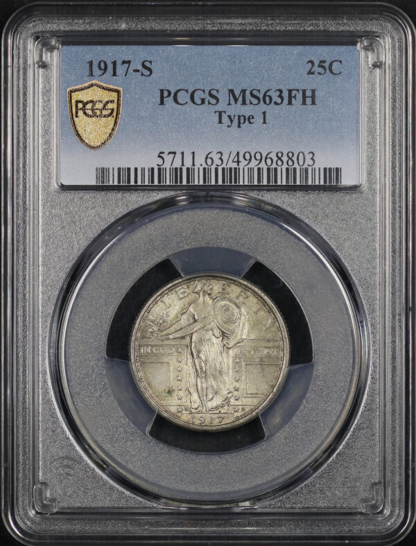 Obverse of this 1917-S Standing Liberty Quarter Type 1 PCGS MS-63 FH